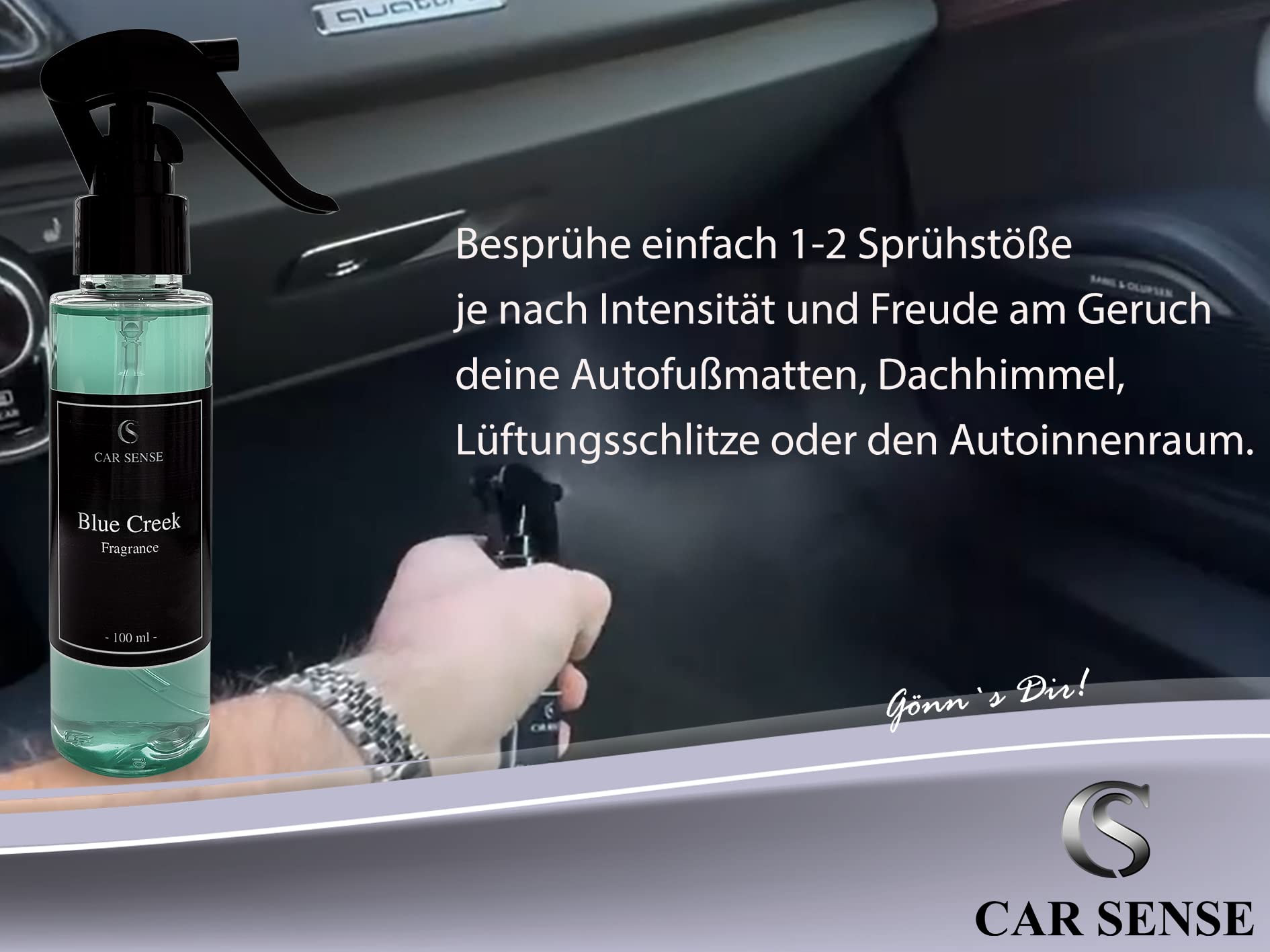 Car Sense 6er Set Set Koko, Fresh, Invincible, Watermelon, Explorer, Blue Auto-parfüm 6x100 ml Sprühflasche der perfekte Autoerfrischer I Lufterfrischer mehr als ein Duftspray
