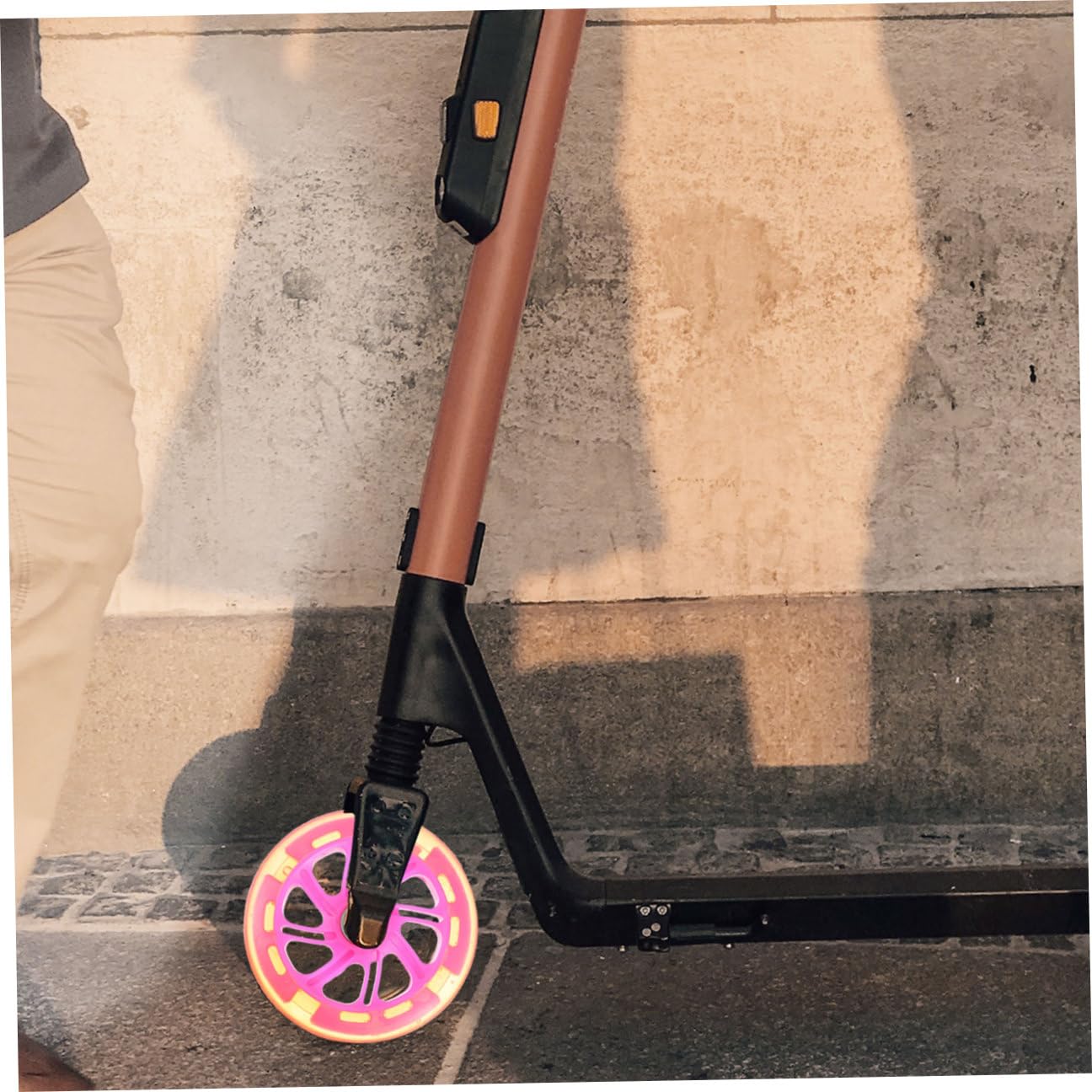 KOMBIUDA 2 Ruedas de Repuesto para Patinete de Pu Alta Elasticidad y Agarre Fuerte, Ruedas Iluminadas Ideales para Uso al Aire Libre en Plazas