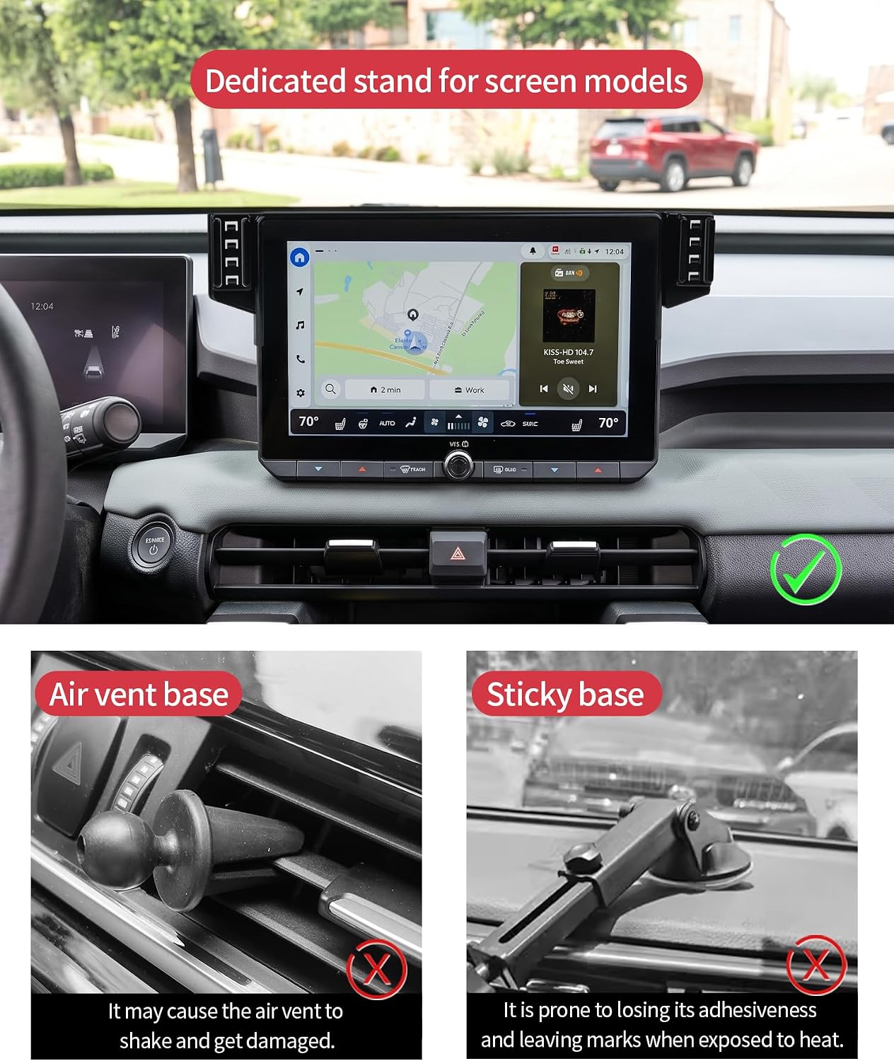 15W Wireless Fast Charger for Toyota RAV4/Hybrid 2026 Accessories 10.5 inch Screen Fixed Clip, Interior Decoration Mobile Phone Mount, 360° Rotation, Vehicle-Specific Custom Mount
