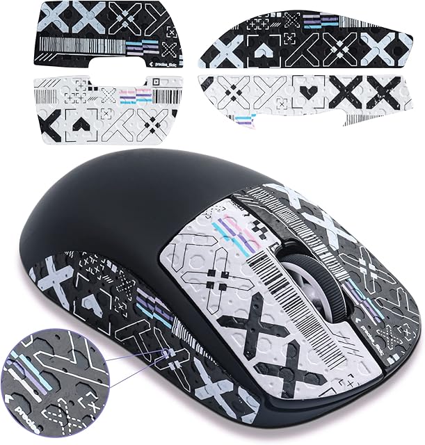 Hyekic Mouse Anti-Slip Grip Tape fit for Logitech G PRO X Superlight Wireless Gaming Mouse Skin, Sweat Resistant, Easy to Apply, Self-Adhesive Design, Professional Mice Upgrade Kit
