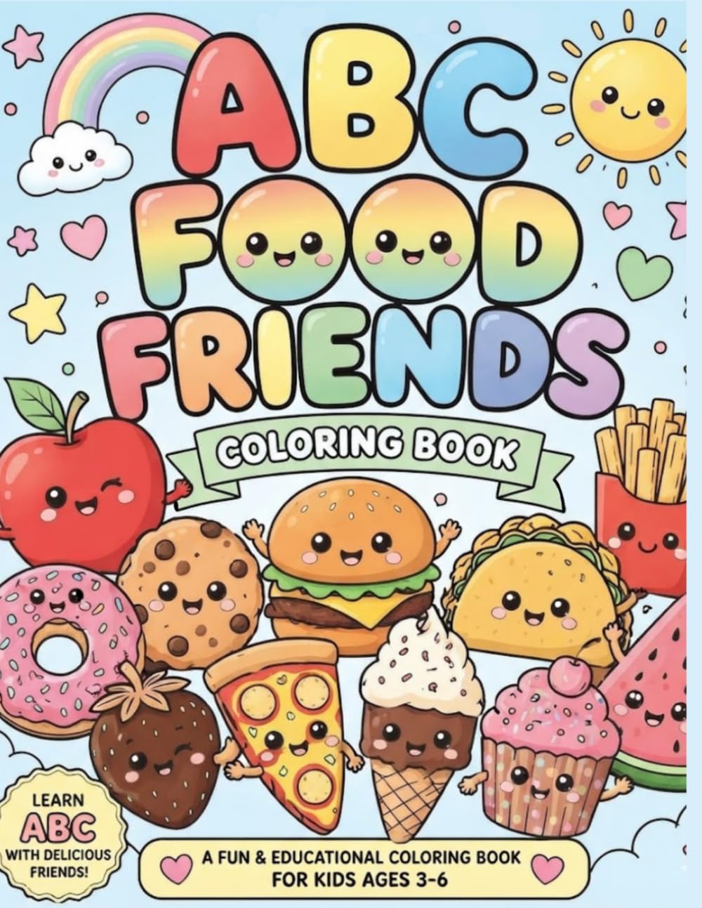 ABC Food Friends: A Fun & Educational Coloring Book for Kids Ages 3–6