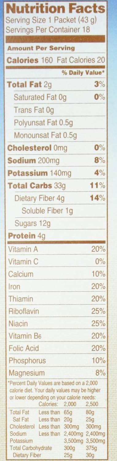 Quaker Instant Oatmeal, Apples and Cinnamon, 18 Count
