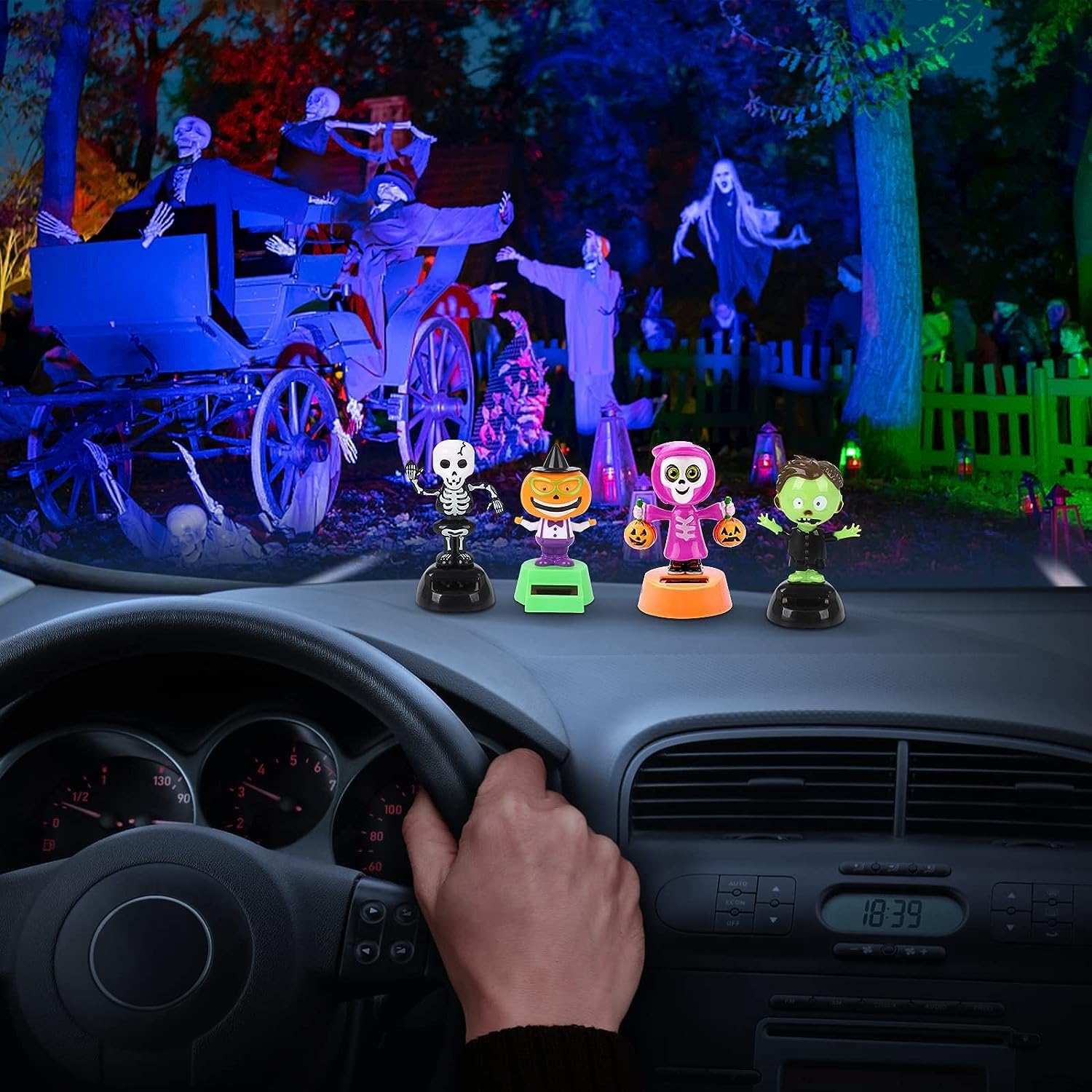 Amazon.co.jp: 4個 ハロウィンダンシングフィギュア - ソーラー 