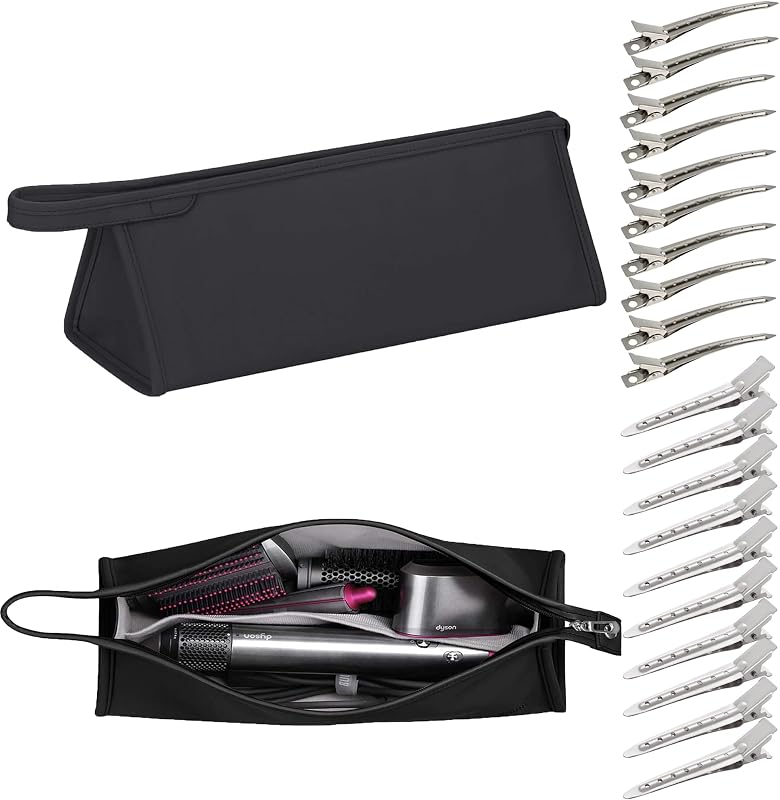 Estojo de viagem BAGCRAZY para Dyson Airwrap, Dyson Supersonic e Shark FlexStyle, preto