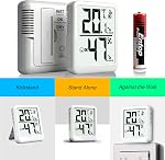Room Thermometer Indoor Hygrometer with Celsius/Fahrenheit (℃/℉) Switch, Humidity Meter Gauge Digital Temperature and Humidity Sensor Monitor for Home Pets Plants - AAA Battery Included