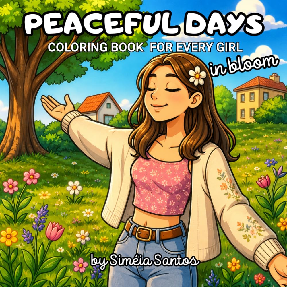 PEACEFUL DAYS - IN BLOOM: COLORING BOOK FOR EVERY GIRL