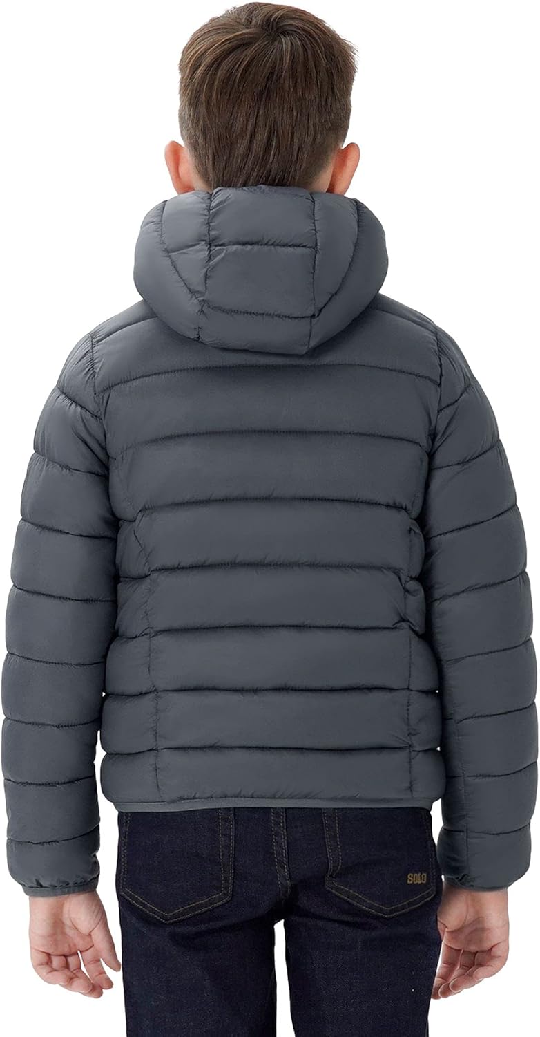 SOLOCOTE Boys Winter Coats Lightweight Water-Resistant Windproof Packable Hooded Down Like Padding Jacket 4-12 Years: Clothing, Shoes & Jewelry