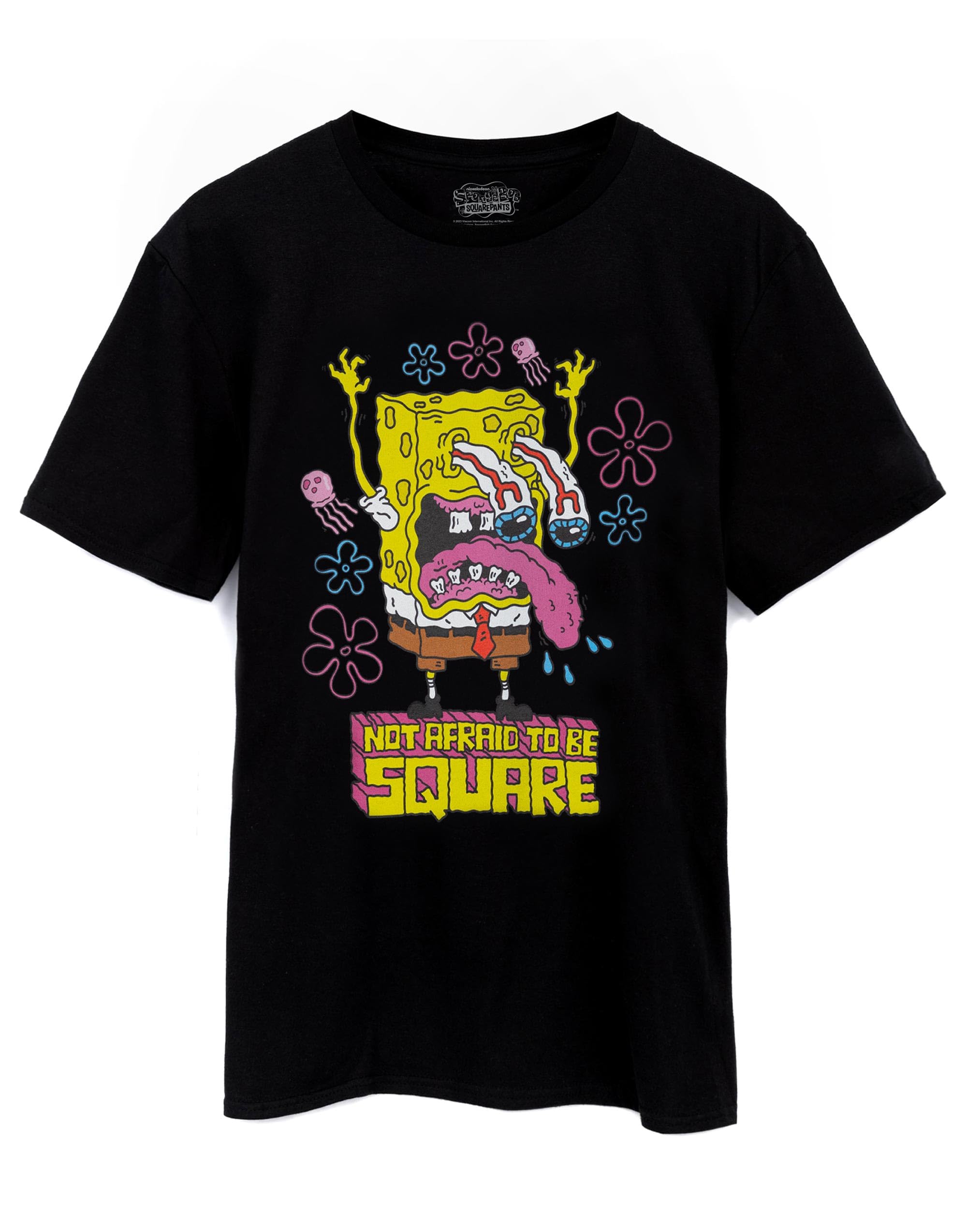 SpongeBob SquarePants Men's Black Short Sleeve T-Shirt | Not