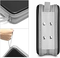 Vista 3 de Funda para CD, capacidad para 40 unidades, para CD/DVD, cartera, de plástico duro, DVD, para coche, hogar, oficina, viajes (negro)
