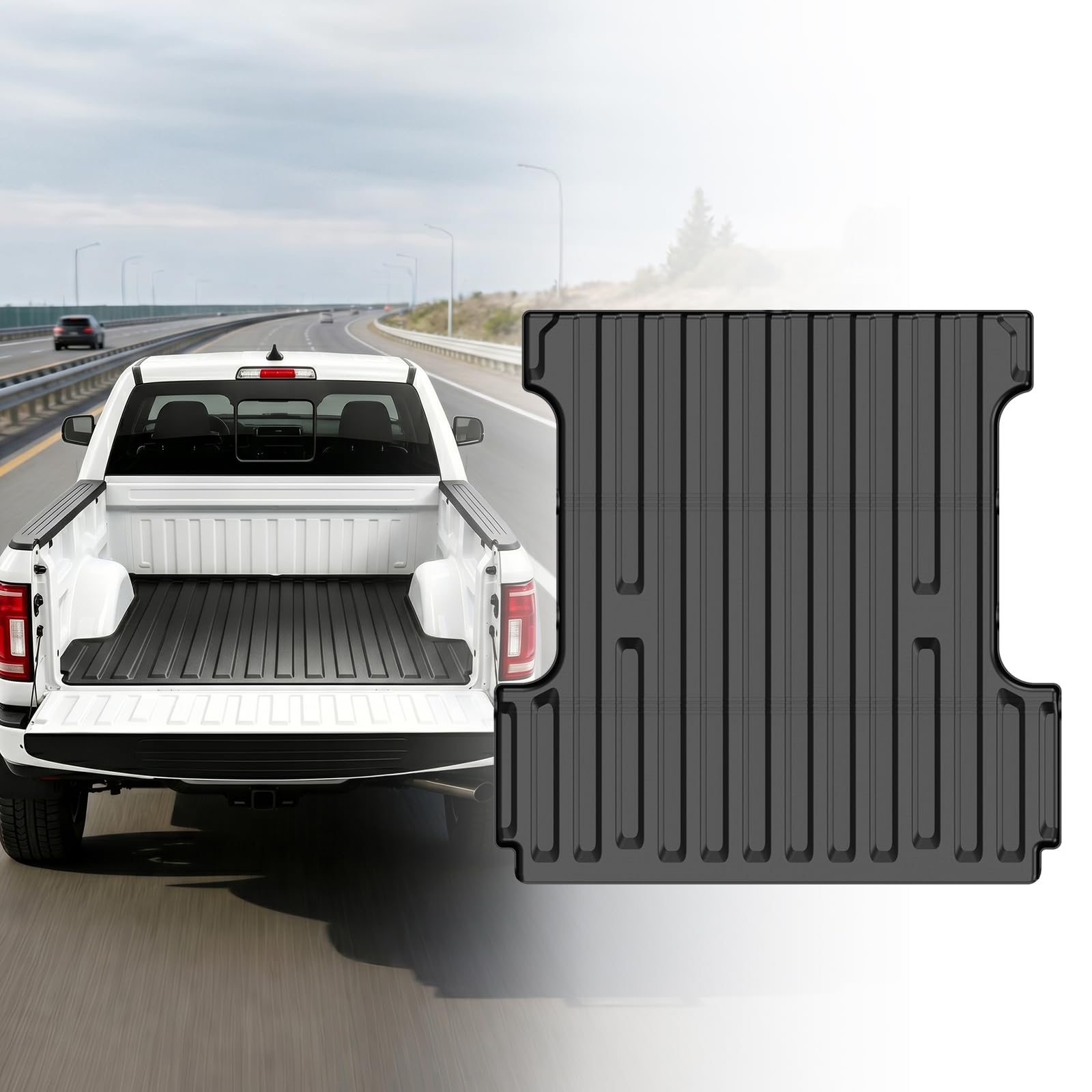 BDFHYK High-Wall Truck Bed Mat Compatible with 2019-2026 Chevy Silverado 1500 / GMC Sierra 1500 (6.6FT Bed), All-Weather Custom Fit Liner with TPE Material Easy-Clean Surface, Cargo Protection