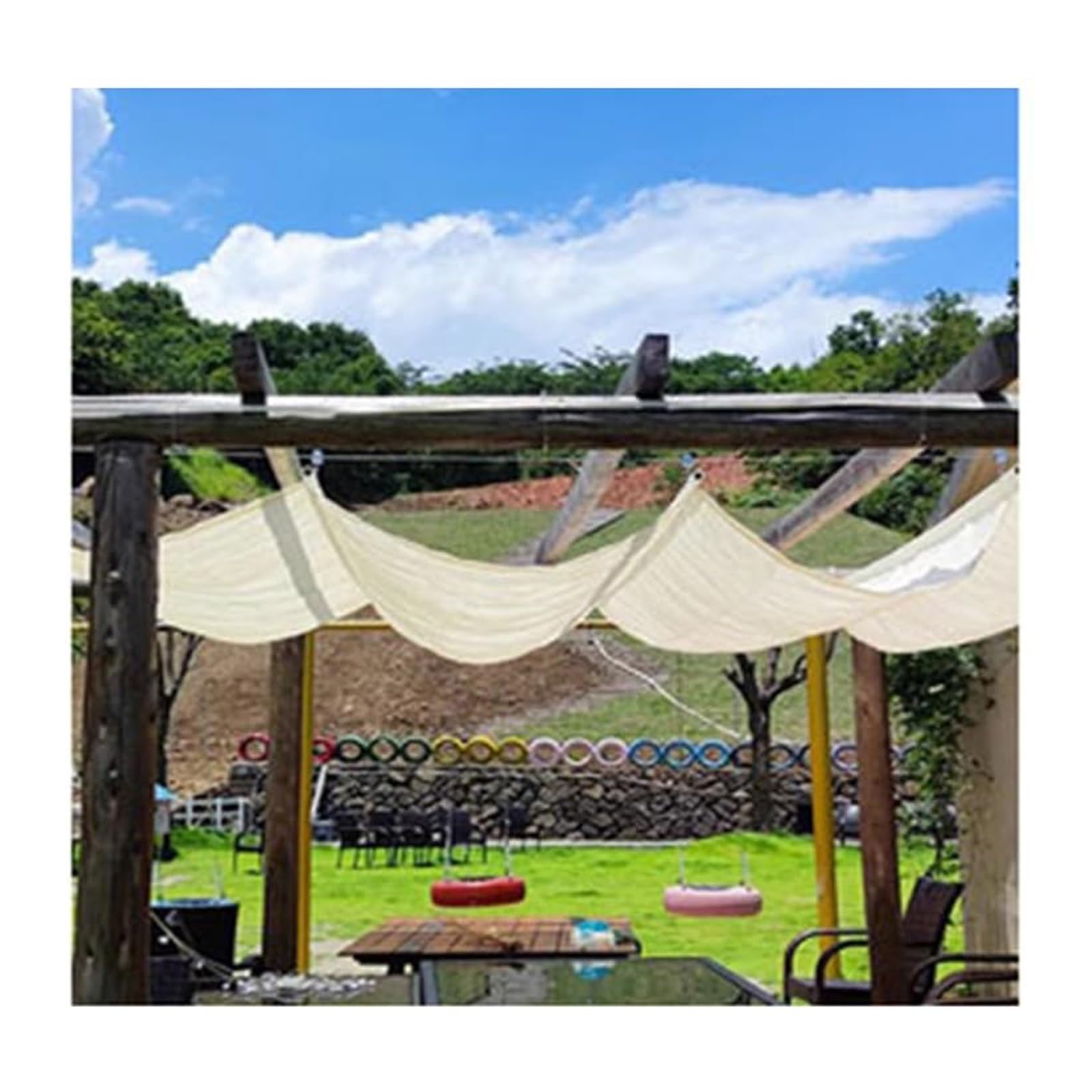 KLGFBDC Premium Retractable Wave Canopy Pergola Shade CoverUV Protection Sunshade Net for Outdoor Comfort (W: 1.5m/4.9ft x L: 15m/49.2ft) Ideal for Patios & Gardens