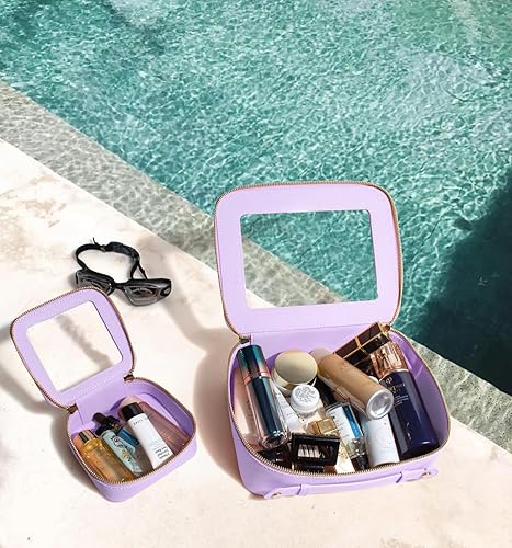 Miniatura 3 de LETGO Bolsas de maquillaje transparentes, bolsa de aseo aprobada por la TSA con cremallera, organizador de maquillaje transparente para artículos