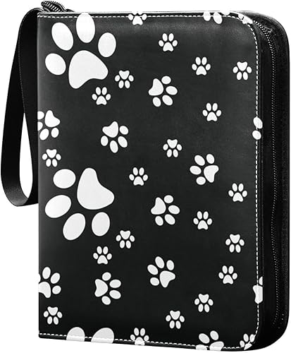 Paws Black Trading Card Binder 4-Pocket Card Holder with 50 Removable Sleeves 3-Ring Card Albums Binder Holds Up to 400 Cards Card Organizer Folders disponible en Yaxa Venezuela