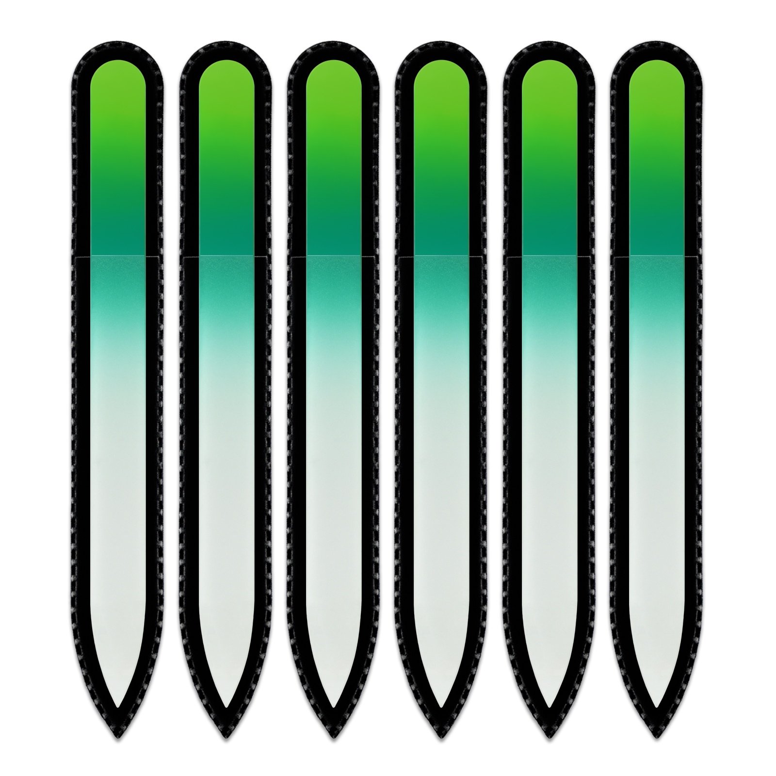 Mont Bleu Rainbow Crystal Nail File in Black Pouch - Czech Tempered Glass - Handmade in Bohemia (Czech Republic)