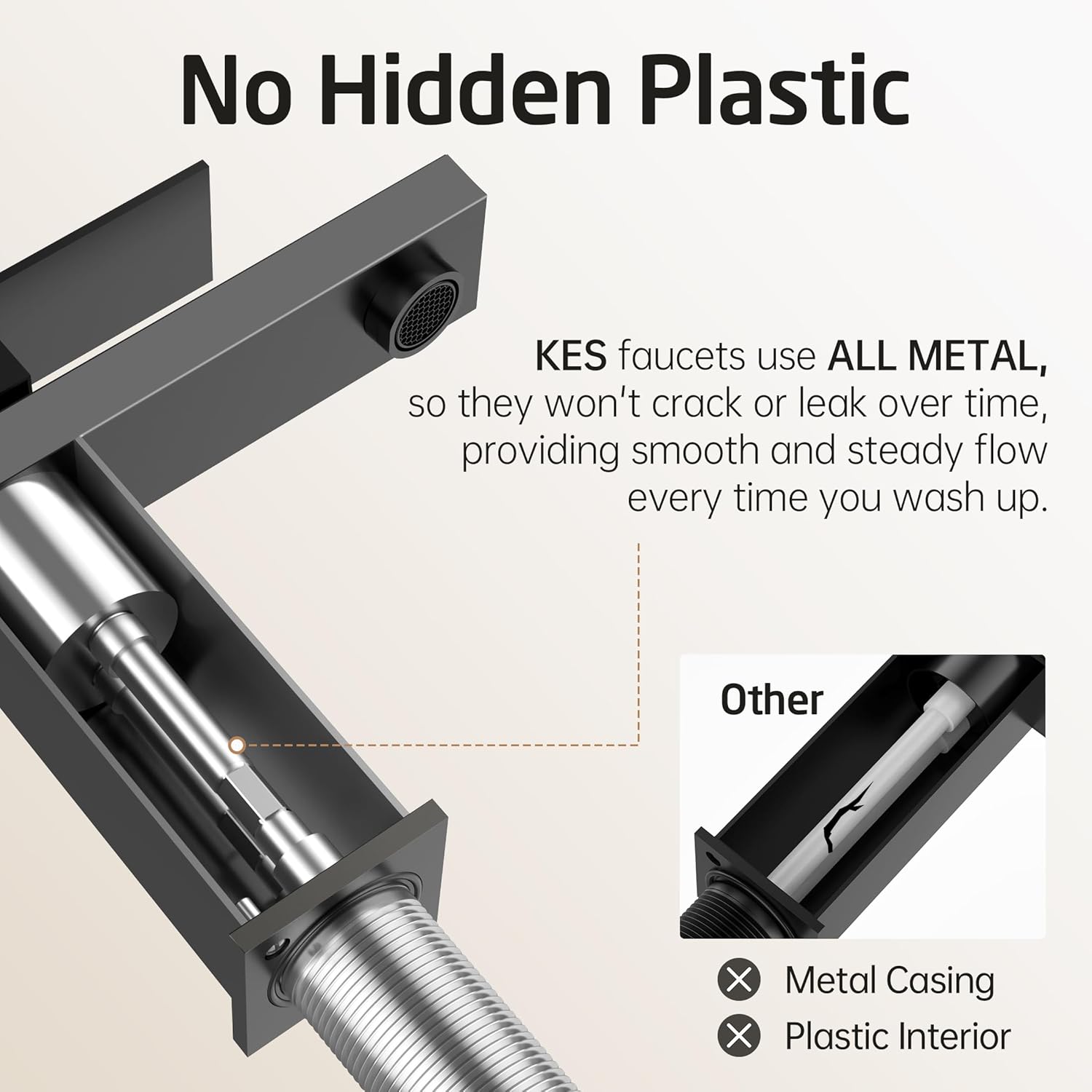 KES Black Bathroom Faucet Single Handle & Bathroom Sink Drain with Overflow, cUPC Certified Vanity Faucet with Pop Up Drain Stopper Stainless Steel Matte Black, L3156ALFF12-BK-C2 - Image 7