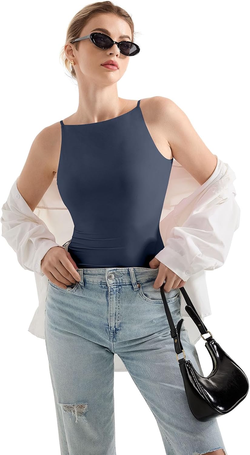 SUUKSESS Women Double Lined Boat Neck Tank Tops 2025 Y2K Going Out Basic Cami Shirts - Image 5