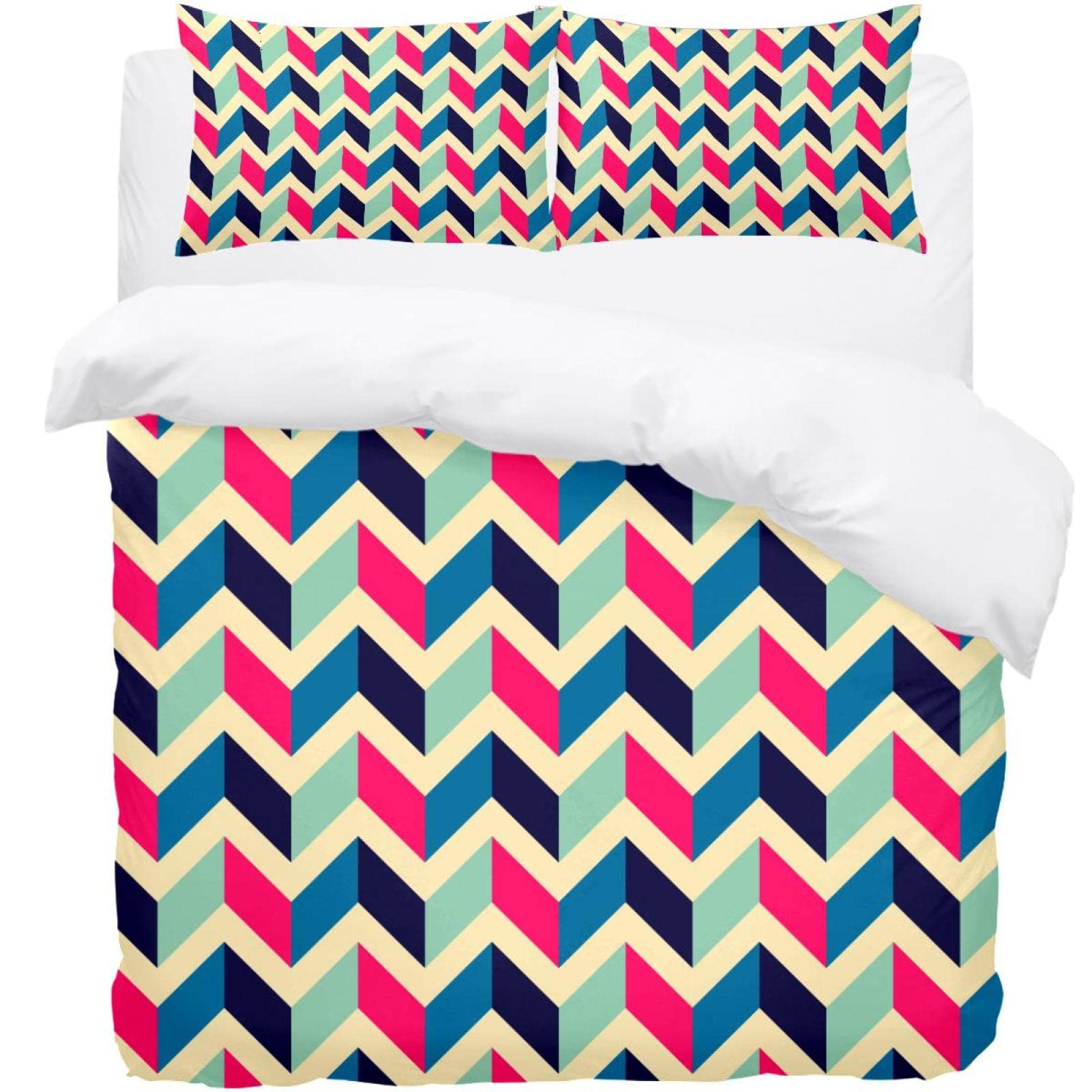 Parure de lit zigzags housse de couette chaude et douillette pour des nuits cocooning