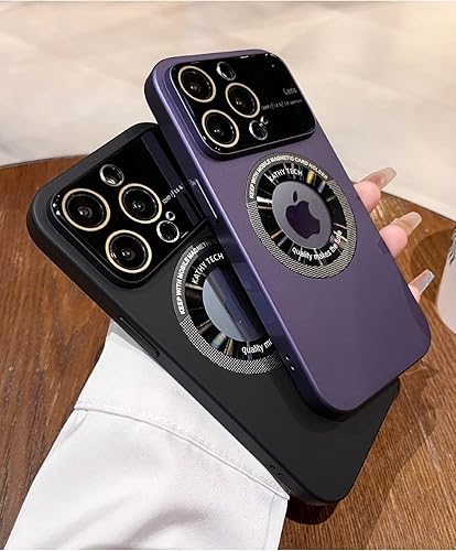 Miniatura 3 de LOOBIVAL Funda magnética para iPhone 13 Pro, vista del logotipo, protector de cámara de lente de vidrio para ventana, compatible con Magsafe, fundas