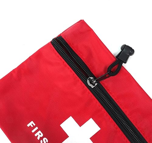 Miniatura 7 de Bolsa roja de primeros auxilios, pequeña bolsa de almacenamiento médica vacía para botiquines de primeros auxilios, paquete de emergencia,