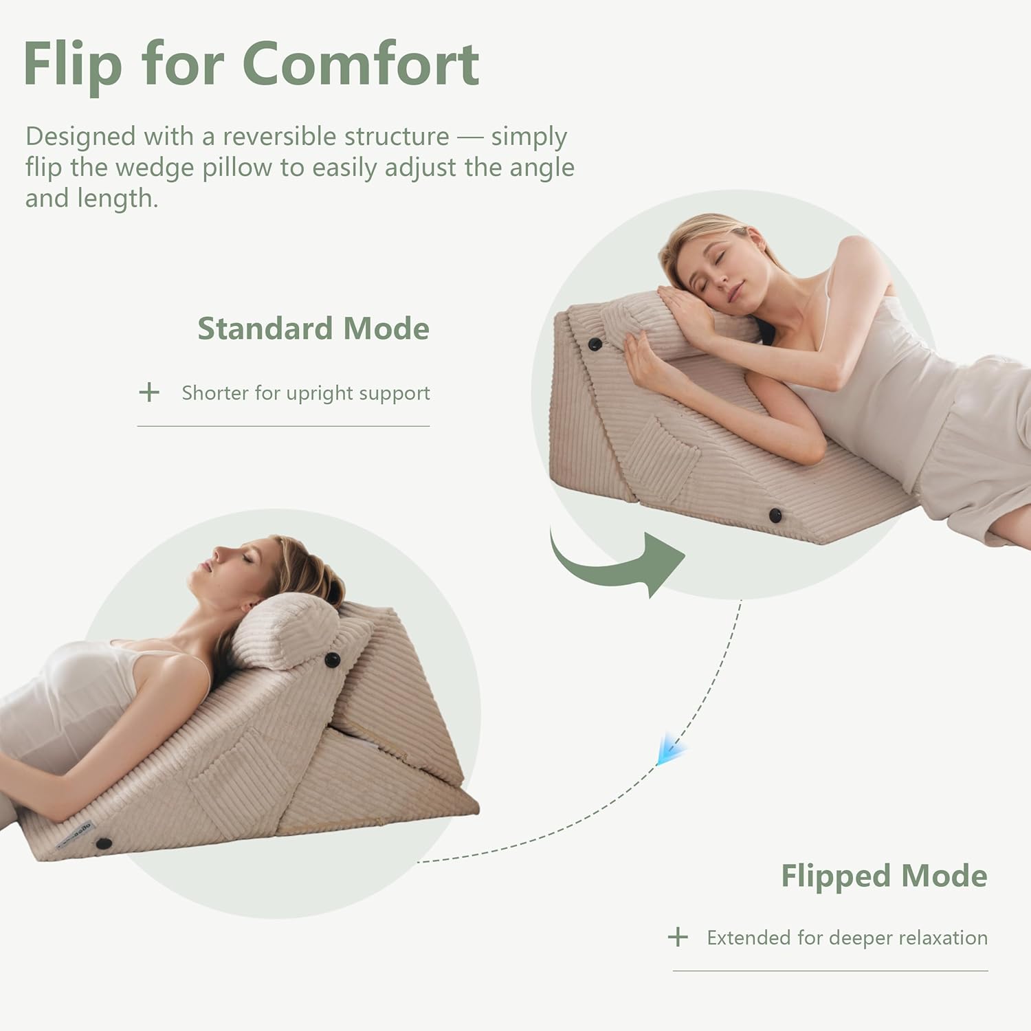 HIGOGOGO 10PCS Orthopedic Bed Wedge Pillow Set – Adjustable Soft Foam Body Positioners for After Surgery Recovery, Back & Leg Pain Relief, Sitting Up in Bed, Acid Reflux & GERD, Beige