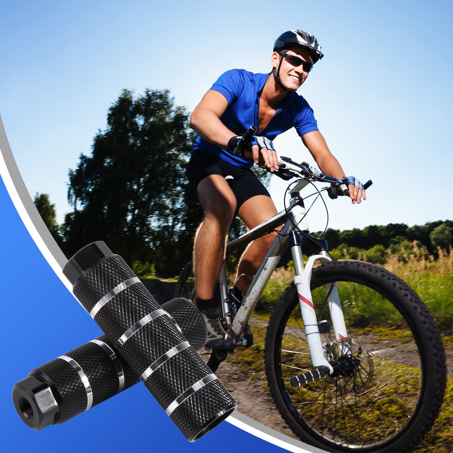 2Pcs Clavijas de bicicleta, Aluminio Bicicleta Pie Clavijas BMX Antideslizante Pies Traseros Pedales para BMX Stunt Pegs, Bicicletas de Montaña Pasajeros Ciclismo Accesorios (negro)
