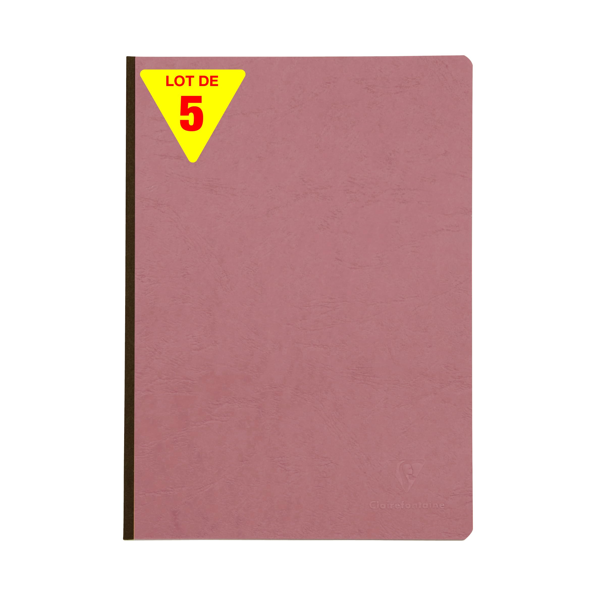 Clairefontaine 791466CPack Age Bag Collection Set of 5 Antique Pink Cloth Spine Stitched Notebooks A4 21x29.7cm - 192 Lined Pages 90g White Paper Leather Cover