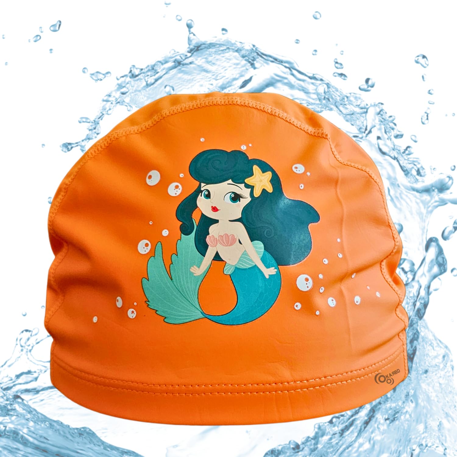 See full amazon price history chart for KARBD PU Fabric Swimming Cap Waterproof Pool Head Cap PU Coating Breathable Soft Cloth Material Hat for Unisex Children Kids Boys Girls of 4 to 14 Years Age (Universal Size, Orange Mermaid) KARBD PU Fabric Swimming Cap Waterproof Pool Head Cap PU Coating Breathable Soft Cloth Material Hat for Unisex Children Kids Boys Girls of 4 to 14 Years Age (Universal Size, Orange Mermaid) (B0D41X2LGJ) Amazon Price History, Amazon Price Tracker