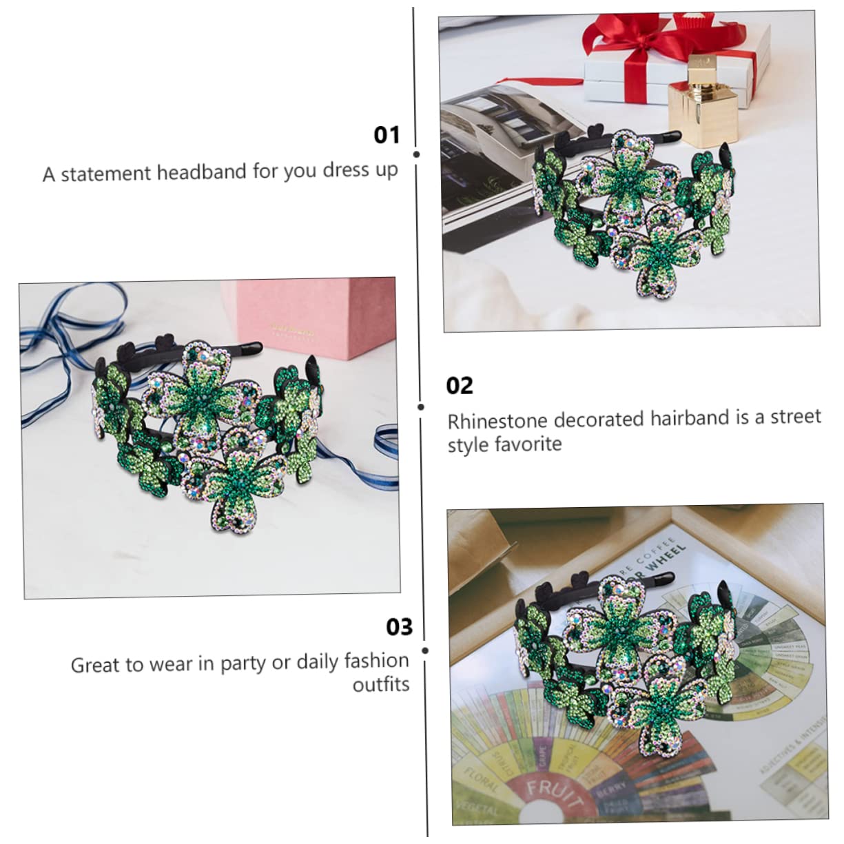 FOMIYES 2stücke Rhinestone Haarreif Für Damen Rutschfester Haarschmuck Mit Kristallen Elegantes Accessoire Für Besondere Anlässe Und Alltag Für Verschiedene Frisuren Und Jeden Look