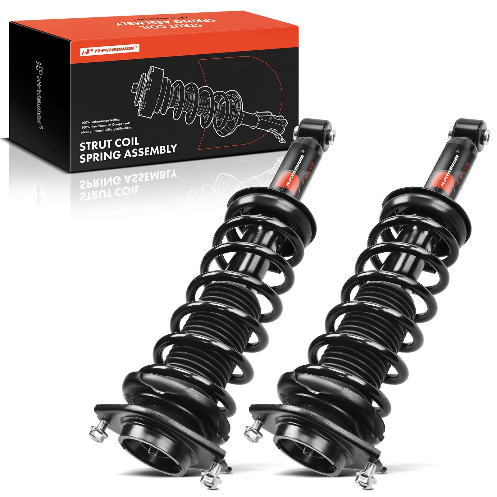 A-Premium Rear Pair (2) Complete Strut & Coil Spring Assembly Compatible with Subaru Forester 2009 2010 2011 2012 2013, Driver and Passenger Side, Replace# 172695, 1345695