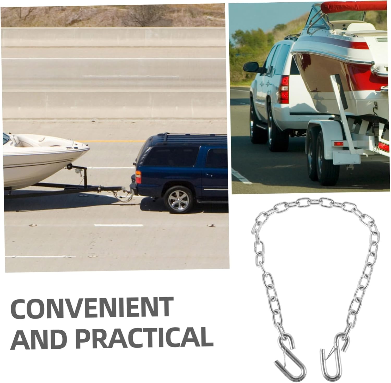 Heavy Duty Trailer Safety Chain with Hooks Towing Chain for Trailers Capacity Durable Tow Binding Chain Trailer Accessories Replacement