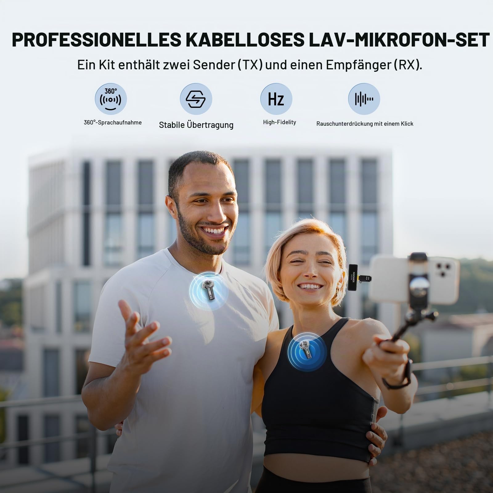 Neewer Wireless Lavalier Mikrofonsystem – Bild 2