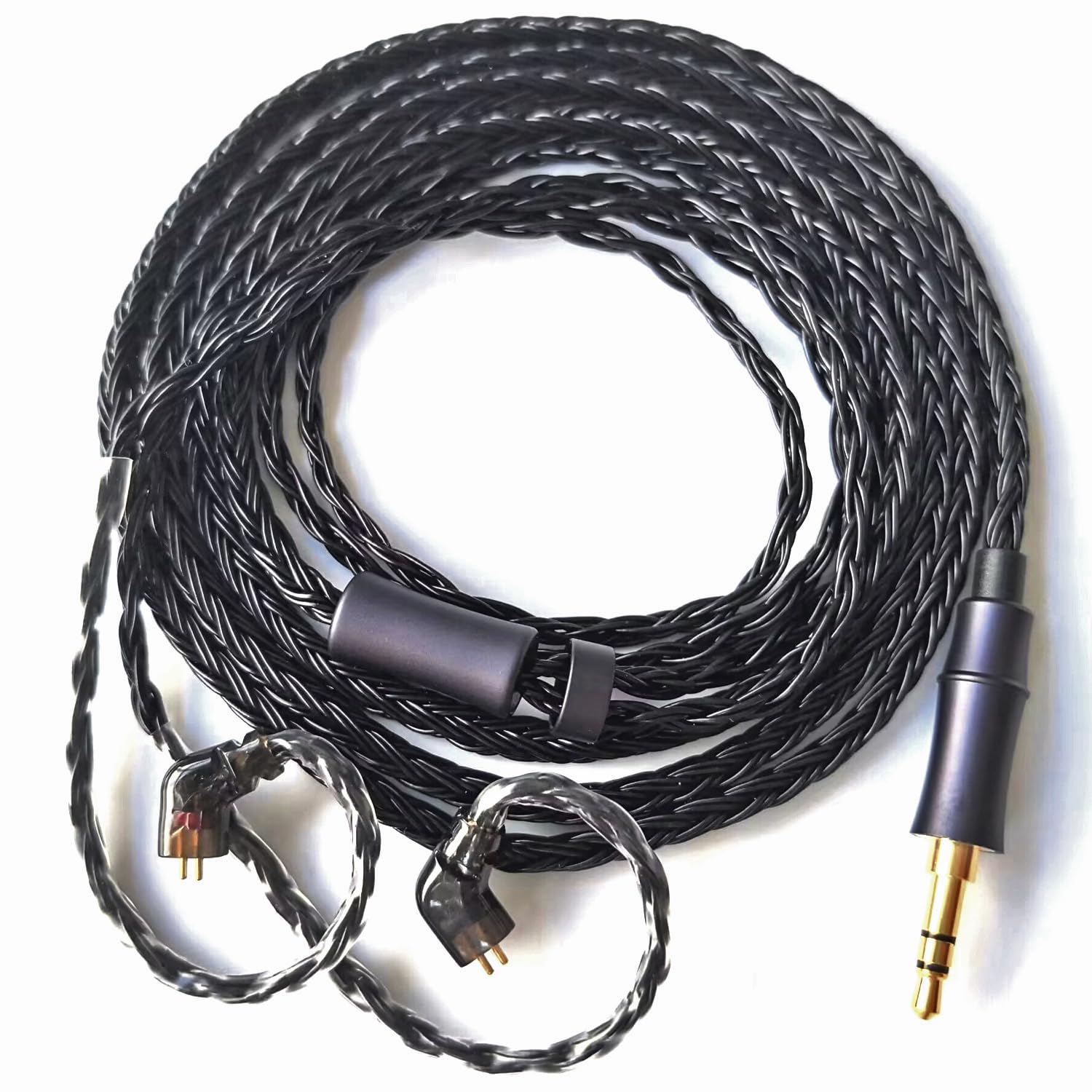 KZ ZS10 PRO In Ear Monitor Earphone Cable, 2Meter Long IEM Cable With Mic, CCZ 4N OFC Braided Twisted Replacement Headphone Extension Wire QDC-Pins For KZ ZSN PRO X/ZS12 PRO X (QDC