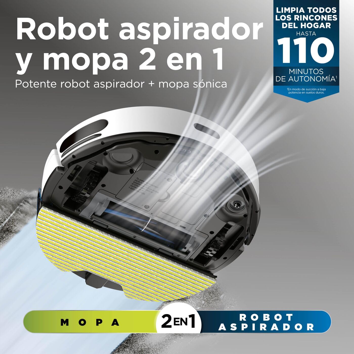 Shark Matrix Plus, Robot Aspirador y Mopa 2 en 1, Blanco, RV2620WAEUWH | Vaciado Automático, Mapeo LiDAR y Tecnología CleanEdge, para Alfombras, Suelos y Pelo de Mascotas, Autocarga, WiFi/App