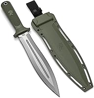 Vista 16 de ODENWOLF W-Catcher Cuchillo de hoja fija con funda – Cuchillo de caza grande hecho de acero D2 – Cuchillos de hoja fija grande con mango TPE