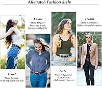 Vista 4 de SUOSDEY - Cinturón de piel para mujer con hebilla de pasador para pantalones vaqueros