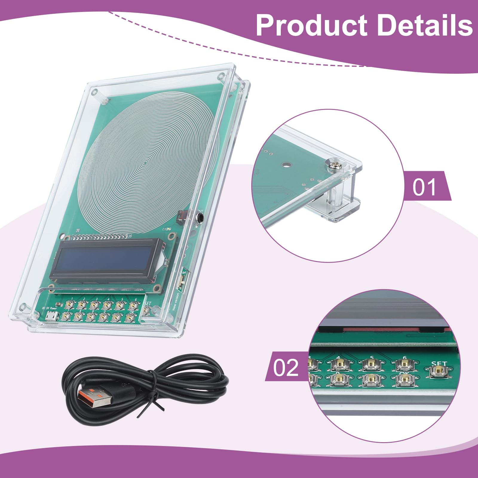 Generador de frecuencia V2 con frecuencia ajustable de 0.1Hz a 30KHz con resonancia SchumannWave 7.83Hz USB y opciones de alimentación CC para aliviar el estrés