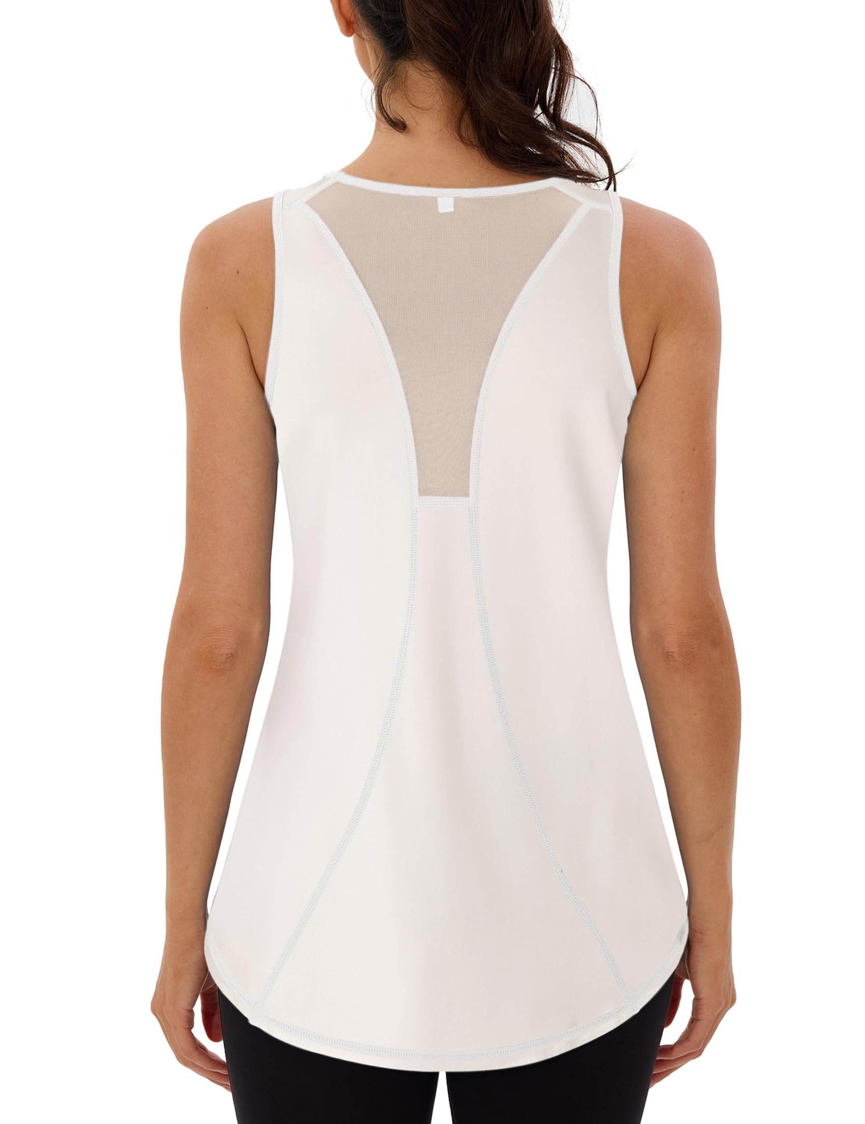 Wayleb Camiseta sin Mangas de Fitness para Mujer Espalda de Malla Chaleco Deportivo para Mujer Deportivo Yoga Tops Camisetas Tirantes para Correr — view 21