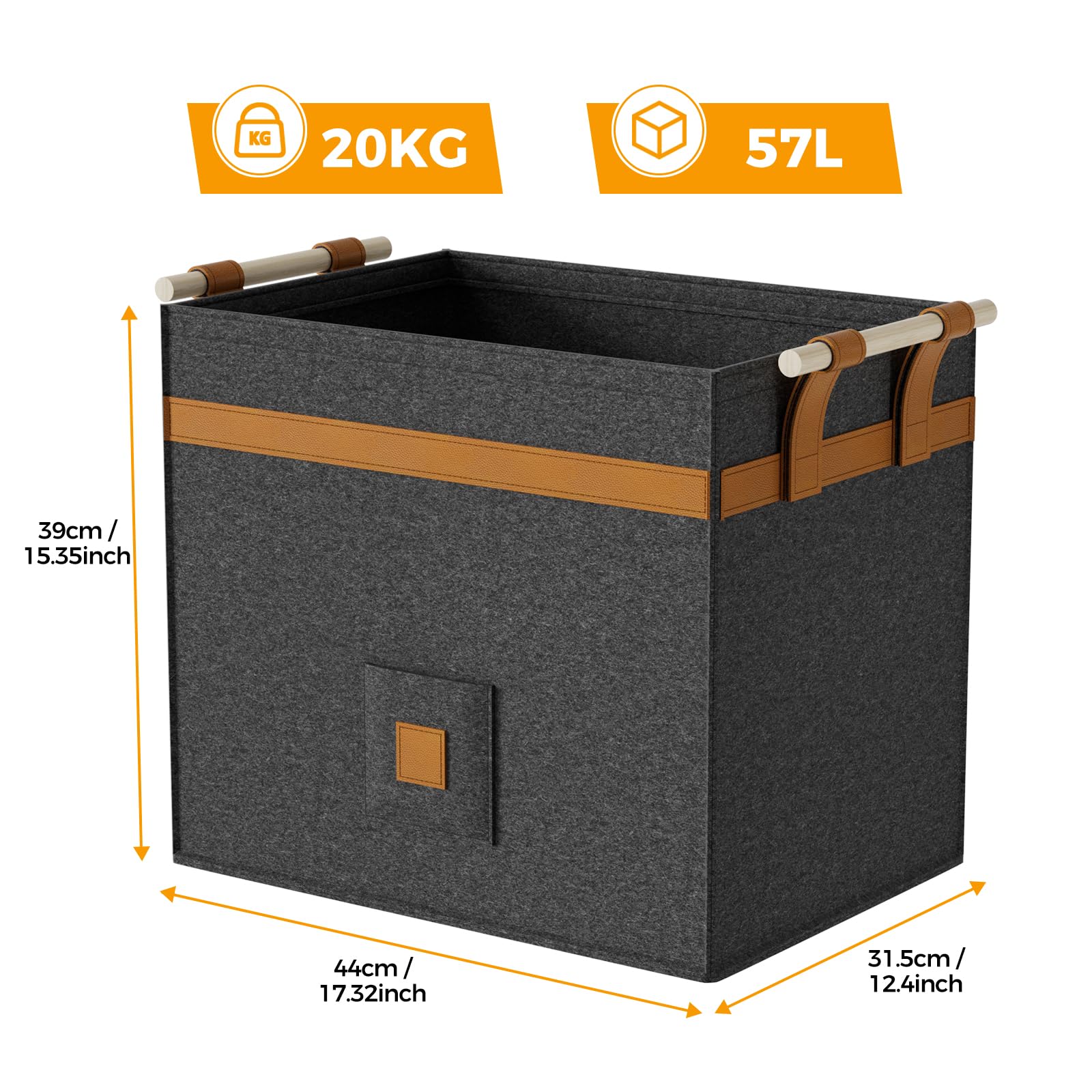 Generic Wooden Basket For Firewood, Firewood Basket Felt Basket Extra Thick Felt, XL Reinforced Handle Foldable Wood Basket Felt Bag For Shopping, Wood, Newspaper Or Firewood | Best Price KSA | Riyadh, Jeddah