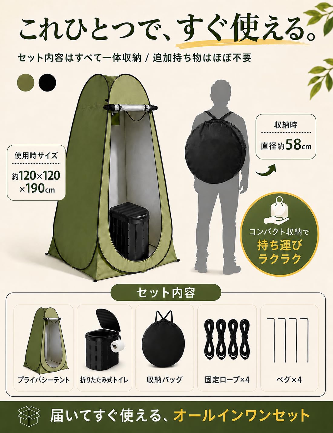 Amazon.co.jp: 防災士推奨 ポータブルトイレテントセット 10秒設置