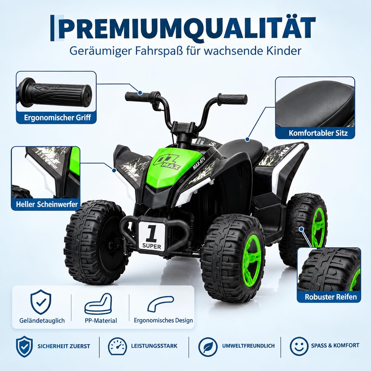 Garvee Elektro-Quad für Kinder 12V, Kinderquad Elektro, Elektrisches ATV