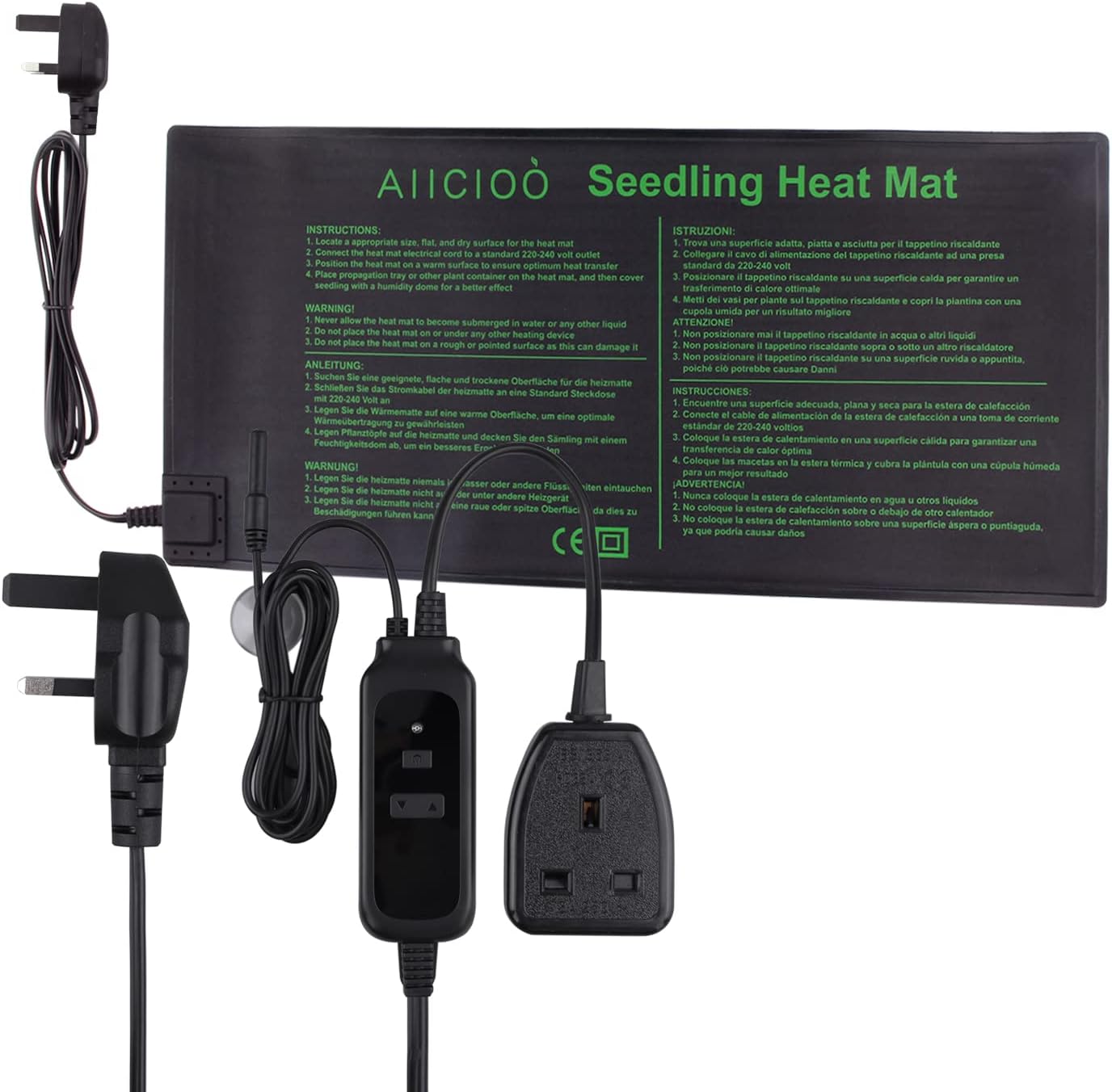 DERNORD Heat Mat Plant with Thermostat Seedling Heated Propagators for Plants Chilli Kombucha