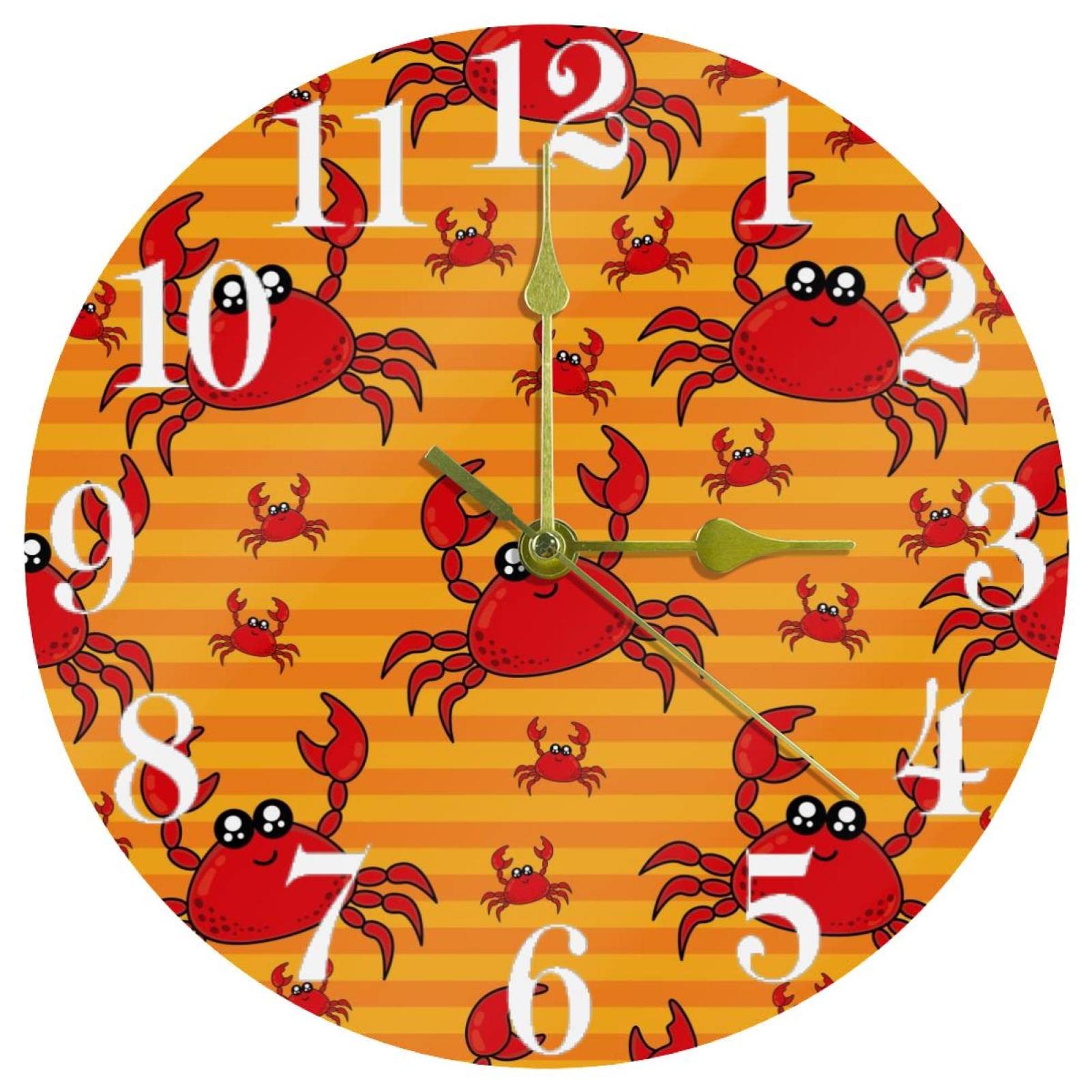 Horloge murale ronde jaune sans tic-tac 25,4 cm suspendue pour bureau et maison