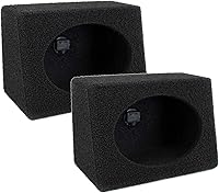 QPower 6x9 Vented Speaker Enclosures (2 Pack) - Durable MDF Boxes with Bedliner Finish for Deep Bass & Easy Truck Install