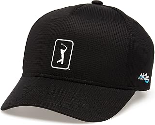 PGA TOUR Men's Airflux Mesh Cap - Breathable Micromesh Golf Hat with Moisture-Wicking Sweatband