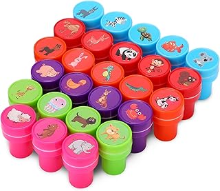子供用動物スタンプ 26個 セルフインクスタンプ パーティー記念品 動物園 ファームスタンパー 誕生日プレゼント パーティー用品 グッディーバッグ 賞品 授業 報酬 フィラー 子供のためのアートとクラフト