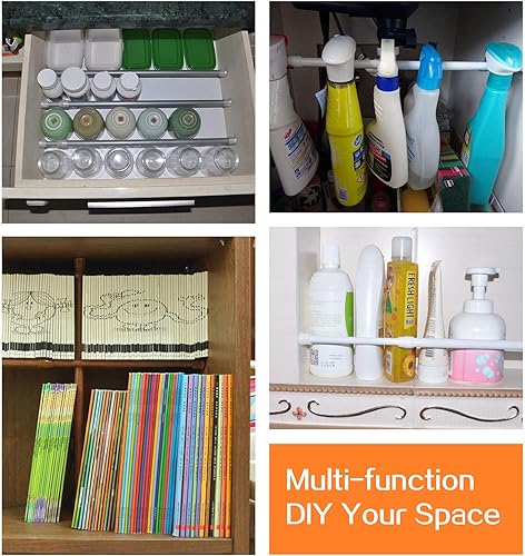 Miniatura 8 de KXLife - Cortinero pequeño con resorte de tensión para ventana, armario o alacena