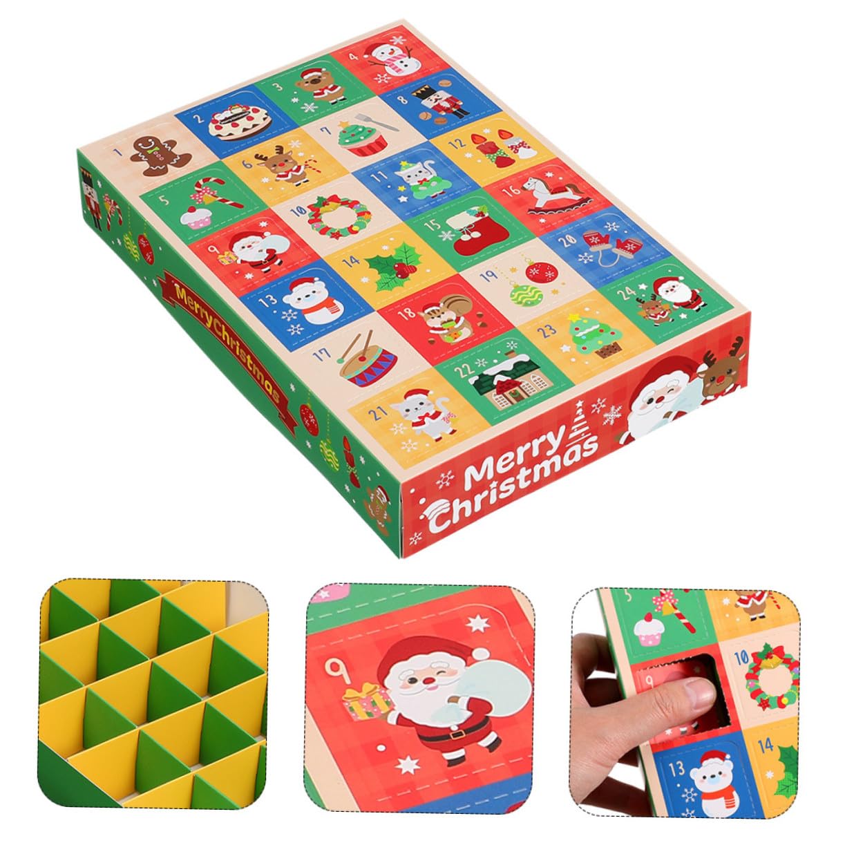 EPIGEIST 15 Piezas Caja de Calendario de Regresiva para Navidad Cajas Vacías de Calendario de Adviento de Bricolaje de Dulces y Regalos de Vacaciones