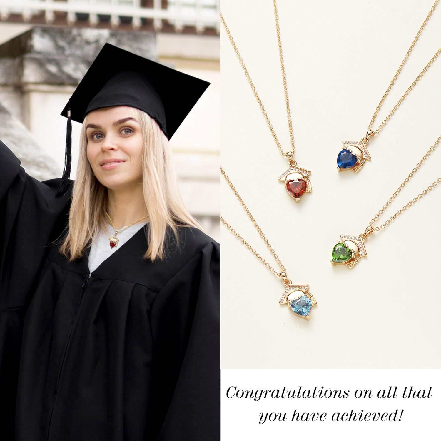 Graduation Gifts for Her 2025 Birthstone Necklace for Women Birthday Gifts for Teen Girls 5th 8th Grade High School College Graduation Gift for Her 2025 Graduation Necklace Girlfriend Daughter Jewelry - Image 4
