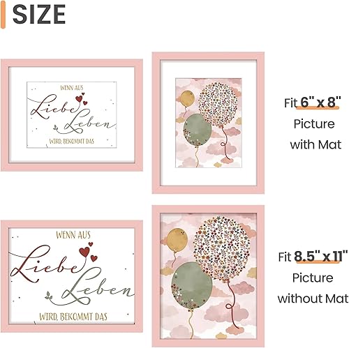 Vista 234 de upsimples - Portarretratos de 8.5 x 11 pulgadas, para fotos de 6 x 8 pulgadas con paspartú o de 8.5 x 11 pulgadas sin paspartú, marcos de fotos