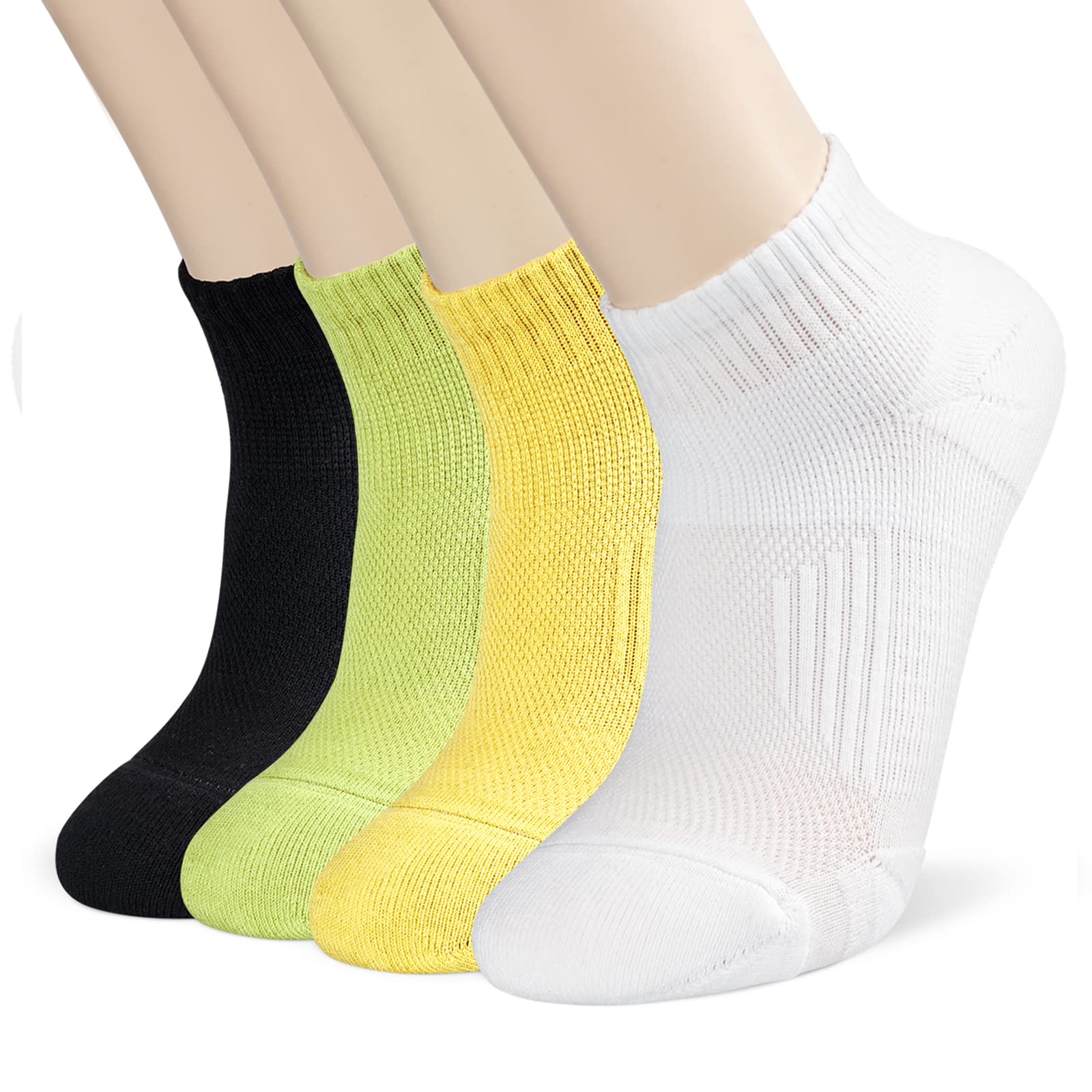 Mcool Mary Women's Ankle Athletic Running Socks Comfort Fit Cotton Cushioned Performance Low Cut Socks for Women 3/4 Pairs